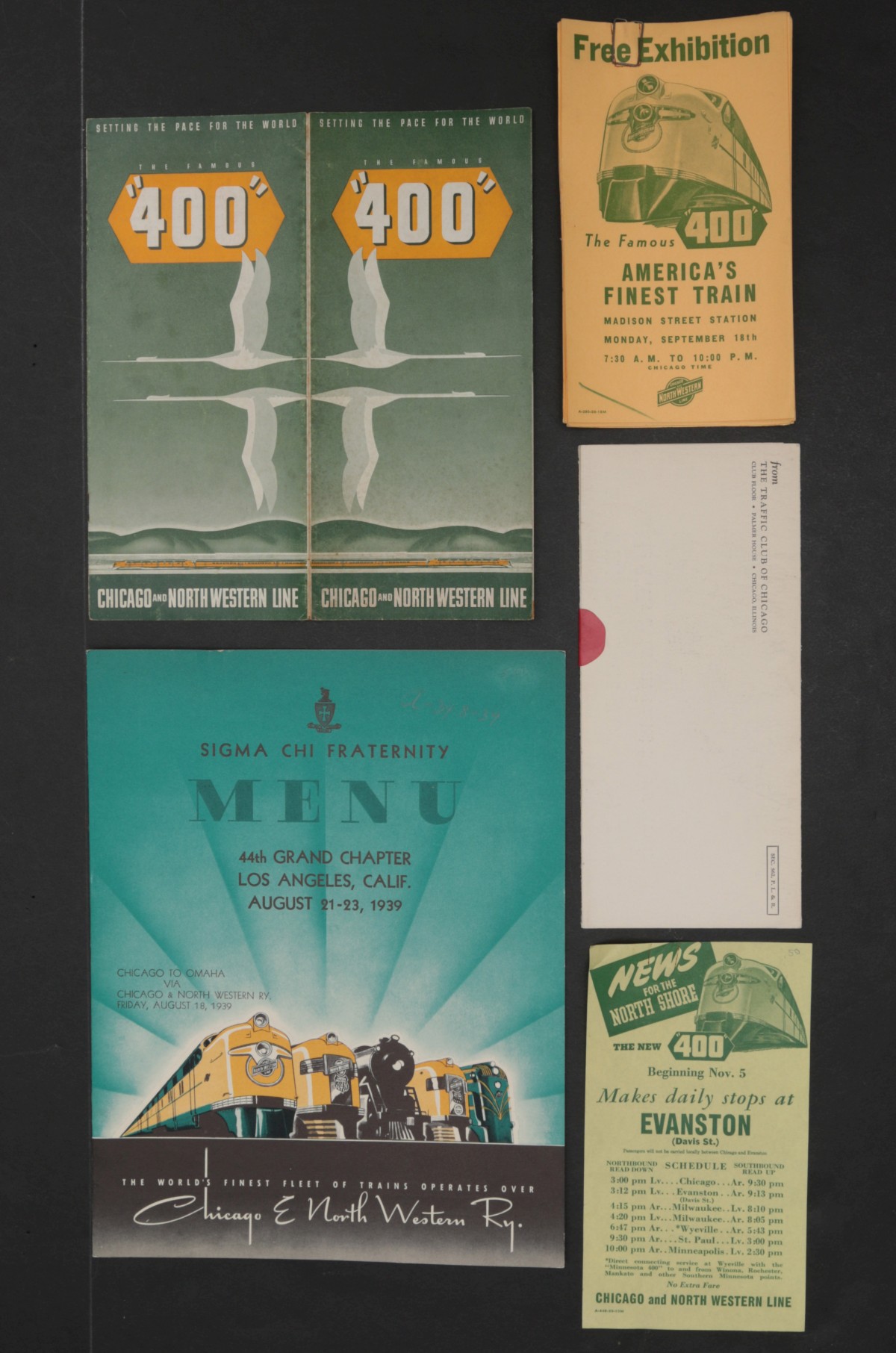 22 PIECES OF CHICAGO NORTHWESTERN RAILROAD EPHEMERA