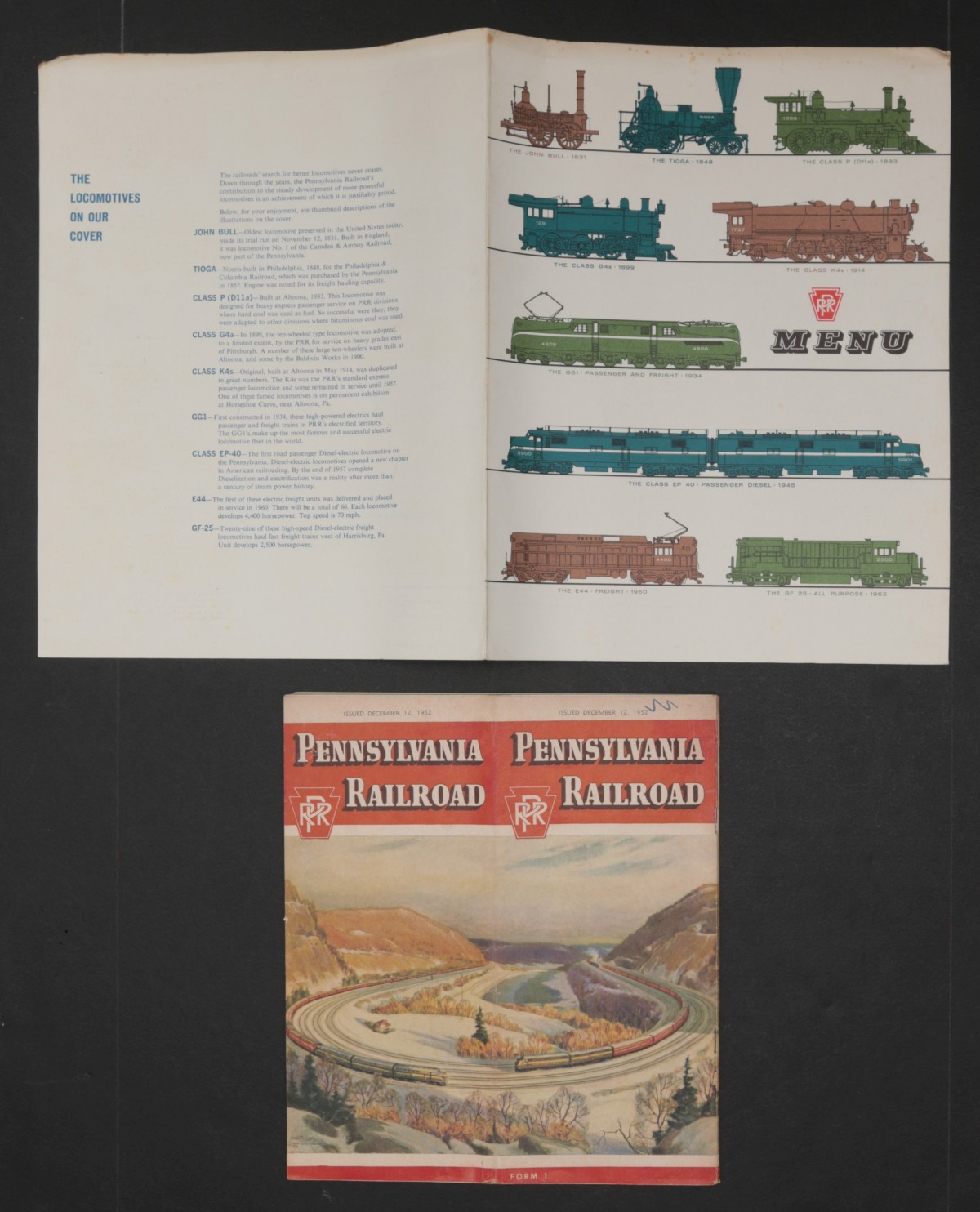 TEN PIECES OF PENNSYLVANIA RAILROAD EPHEMERA