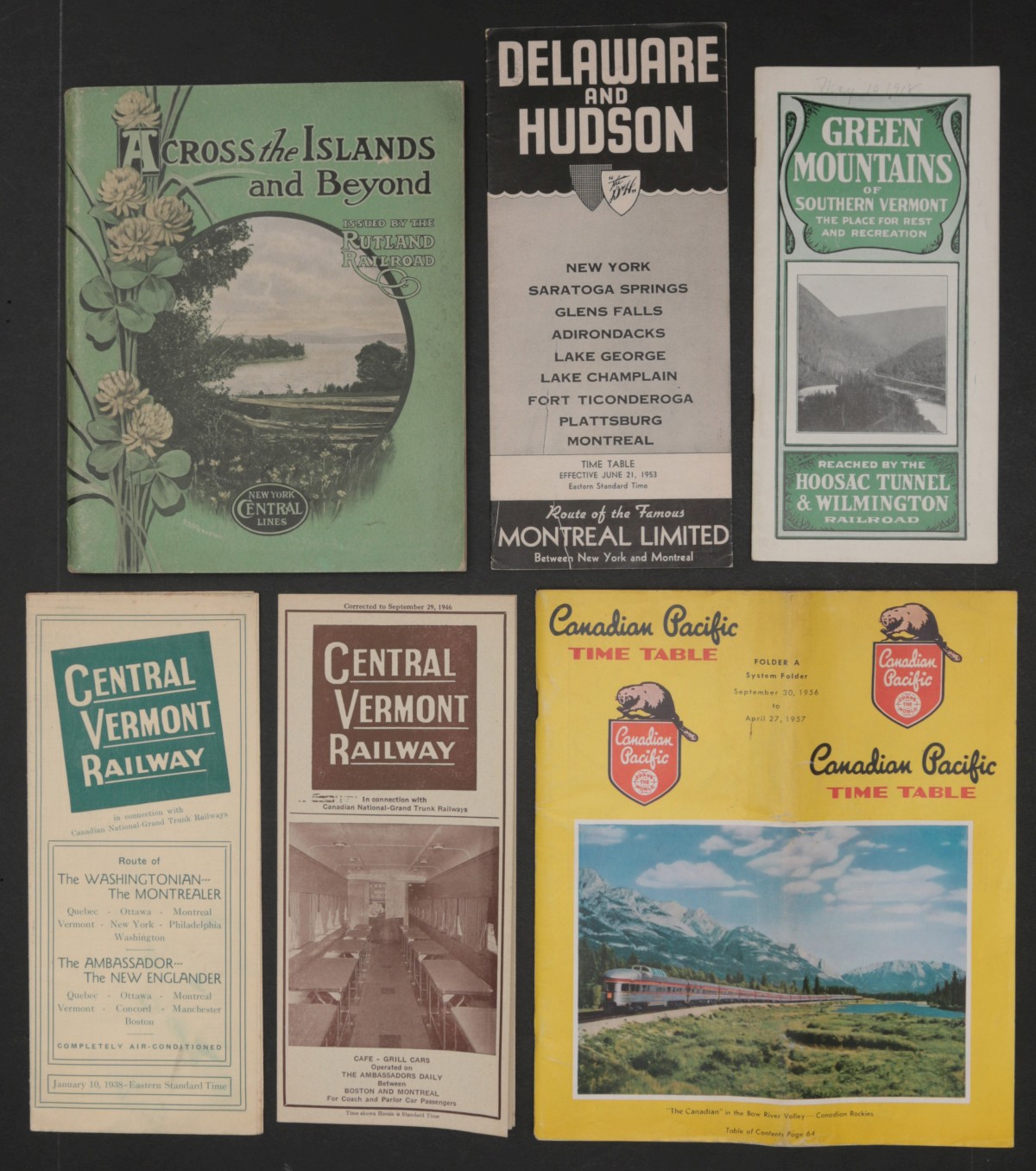 NORTHEAST RAILROAD TRAVEL EPHEMERA