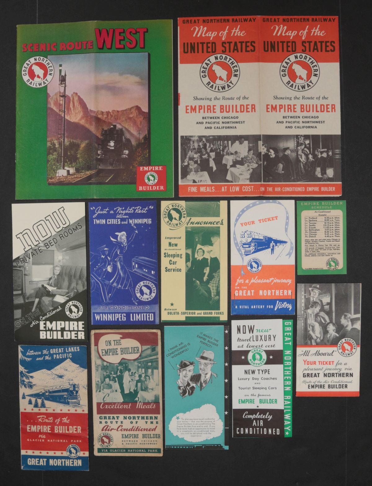 28 PIECES OF GREAT NORTHERN RAILROAD EPHEMERA