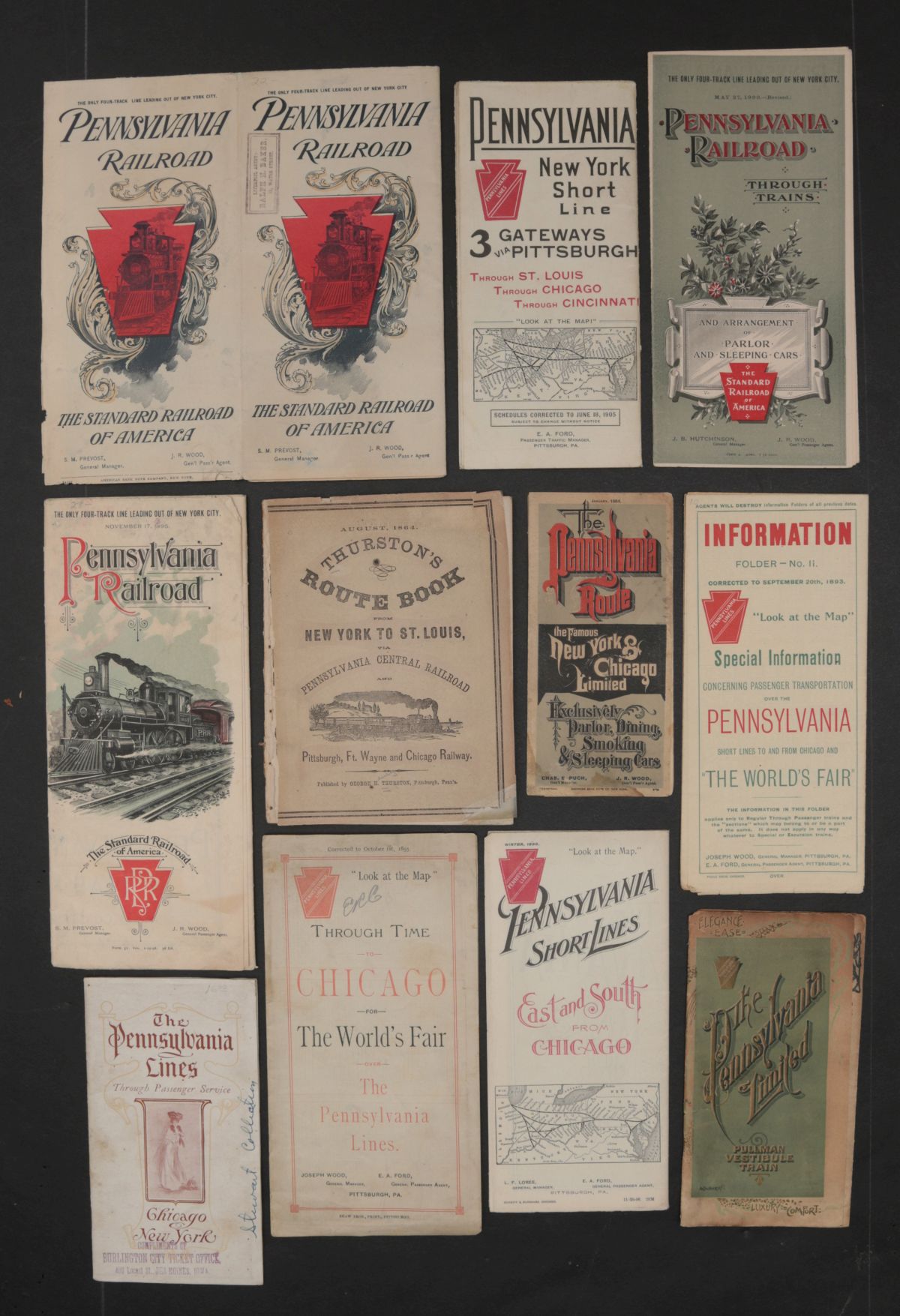 17 PIECES OF GOOD, EARLY PENNSY RAILROAD EPHEMERA