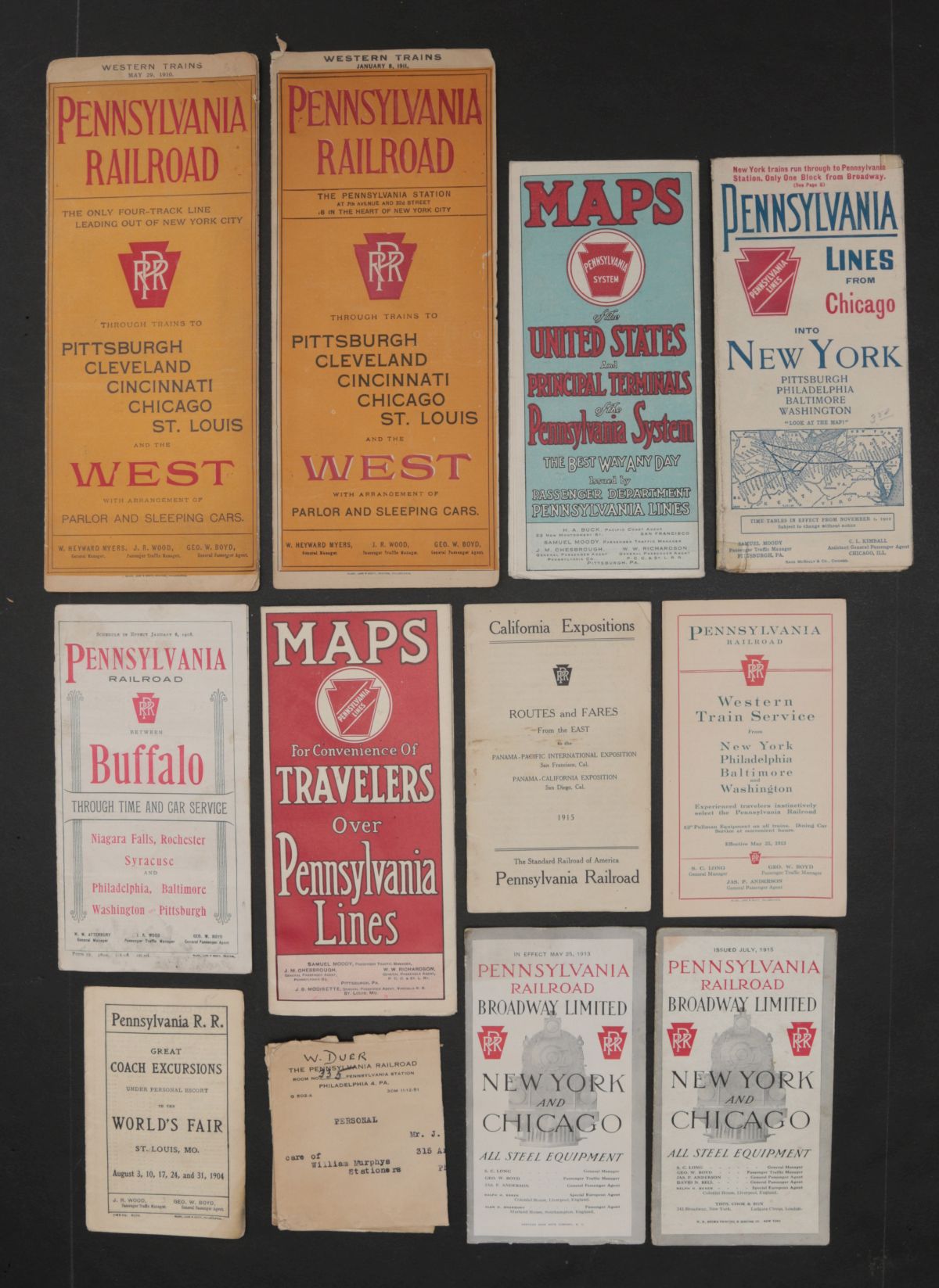 26 PIECES OF PENNSYLVANIA RAILROAD EPHEMERA