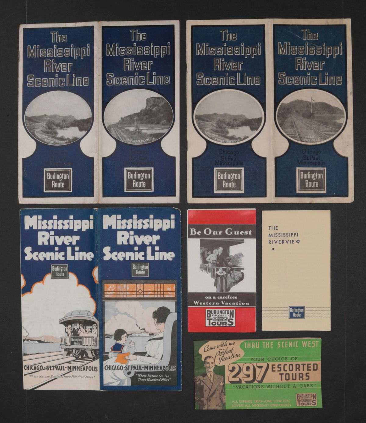 12 PIECES OF BURLINGTON ROUTE RAILROAD EPHEMERA