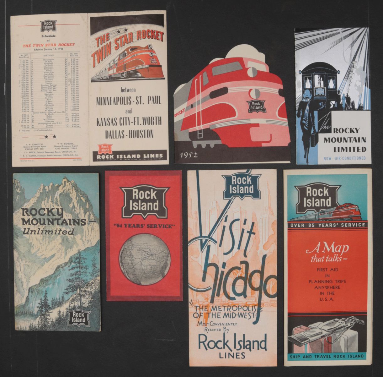 25 PIECES OF 192os & 1930s ROCK ISLAND RR EPHEMERA