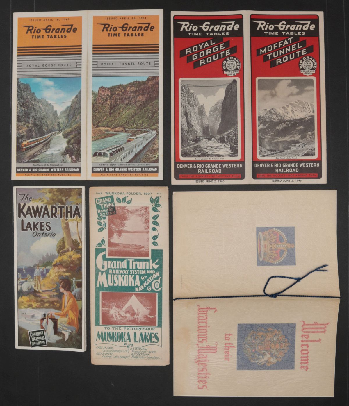 46 PCS MOSTLY RIO GRANDE MENUS, TIMETABLES, ADVTG