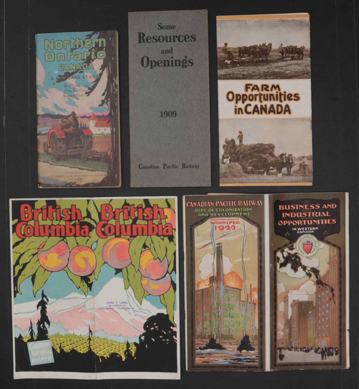 20 PIECES 1920s CANADIAN RR ADVERTISING EPHEMERA