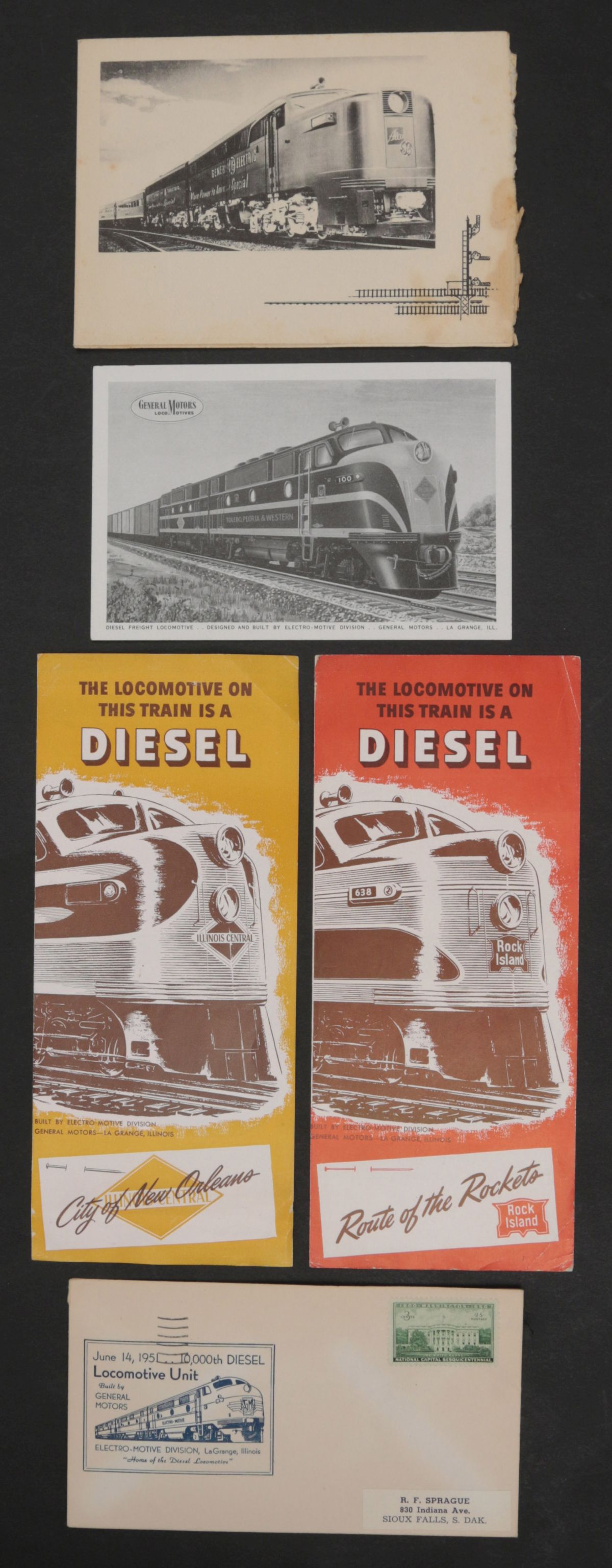 GM LOCOMOTIVE PROTOTYPE ADVERTISING AND EPHEMERA