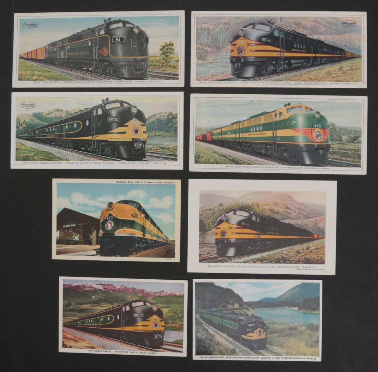 GENERAL MOTORS EMD ADVERTISING, POST CARDS, ETC