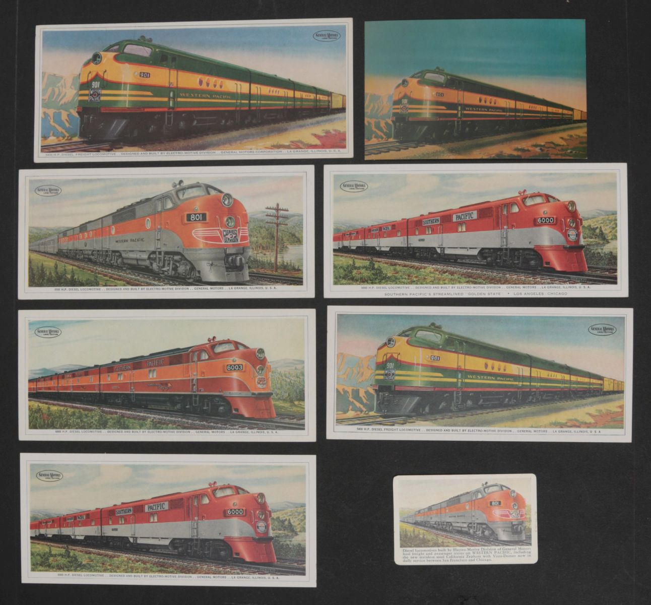 GENERAL MOTORS EMD WESTERN PACIFIC TRADE CARDS