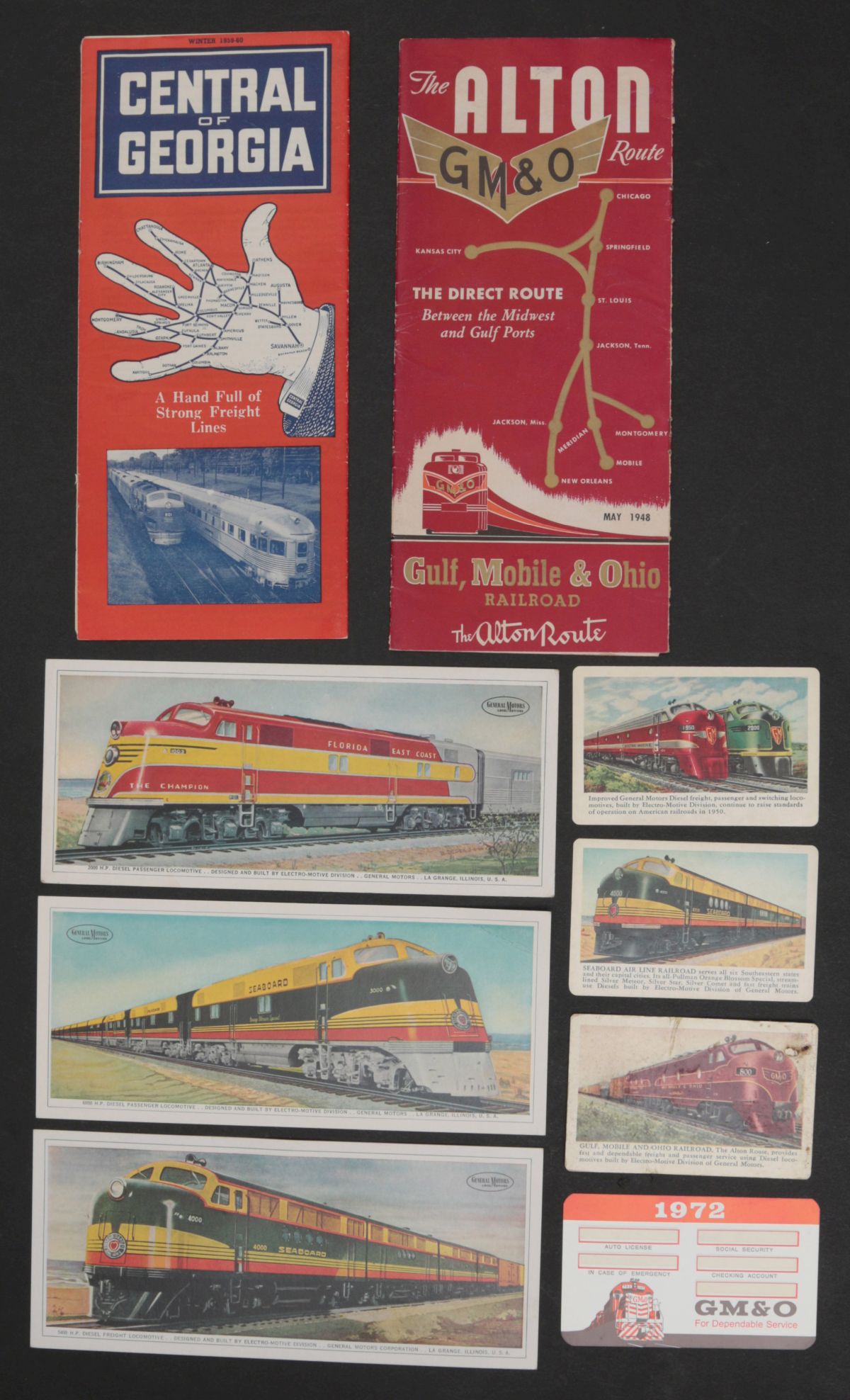 SOUTHERN/SOUTHEAST RR EMD ADVERTISING & EPHEMERA