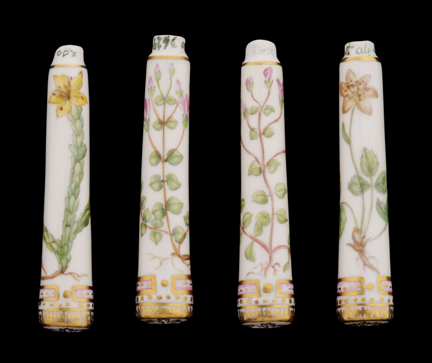 FOUR ROYAL COPENHAGEN FLORA DANICA UTENSIL HANDLES