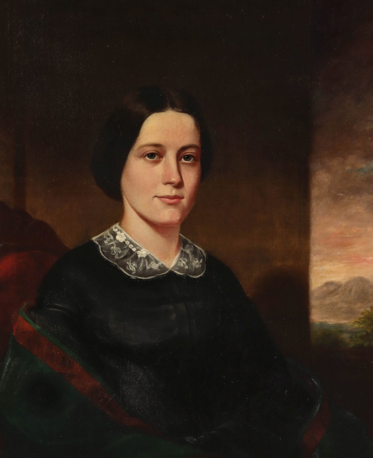 19TH CENT AMERICAN SCHOOL PORTRAIT OF MRS. SAMUEL GILES