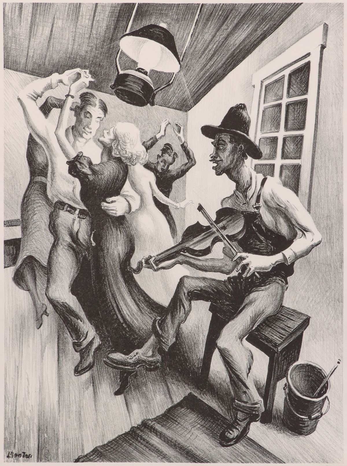 THOMAS HART BENTON (1889-1975) PENCIL SIGNED LITHOGRAPH