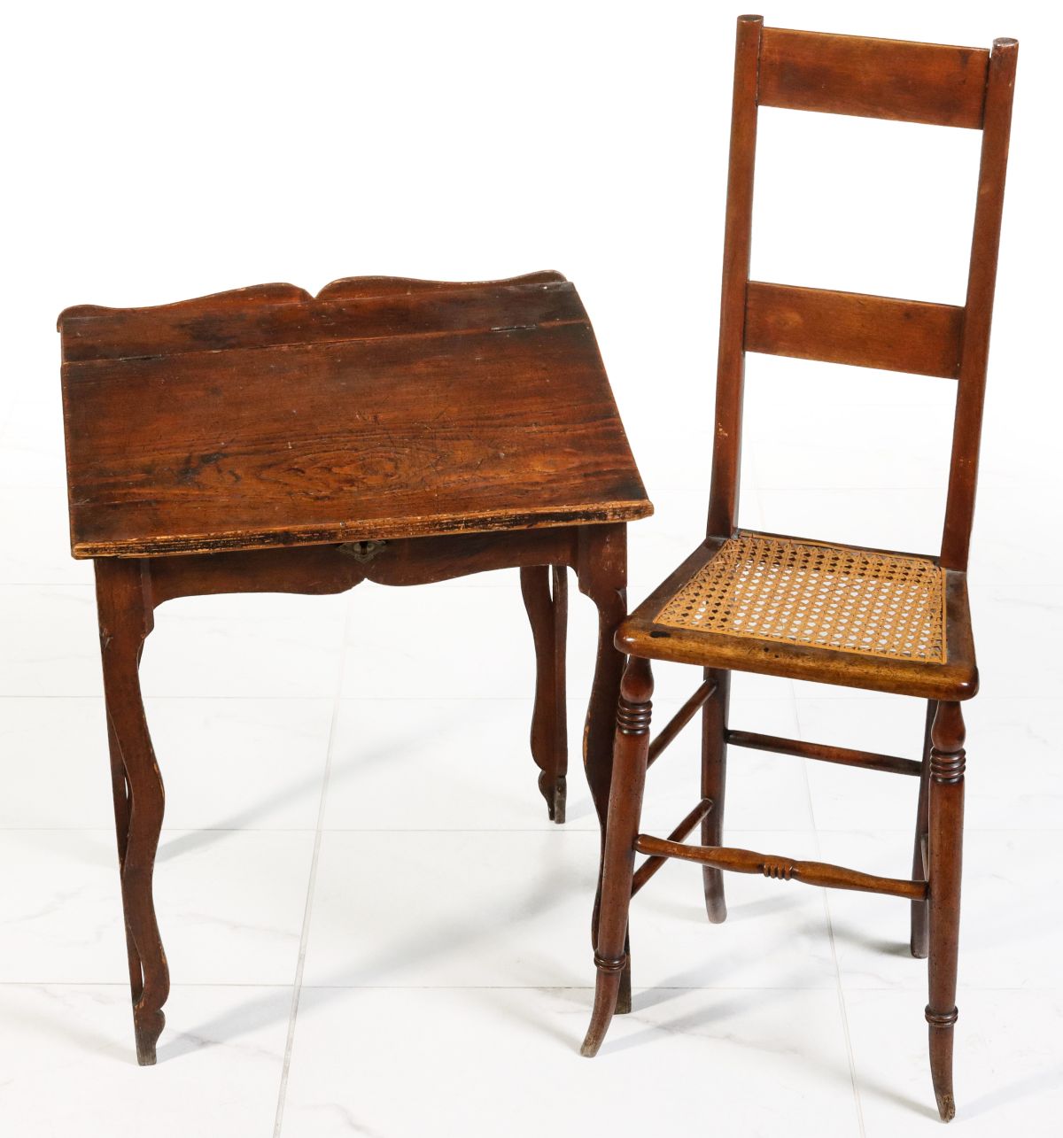 A 19TH CENTURY CONTINENTAL PRIMITIVE LIFT TOP DESK