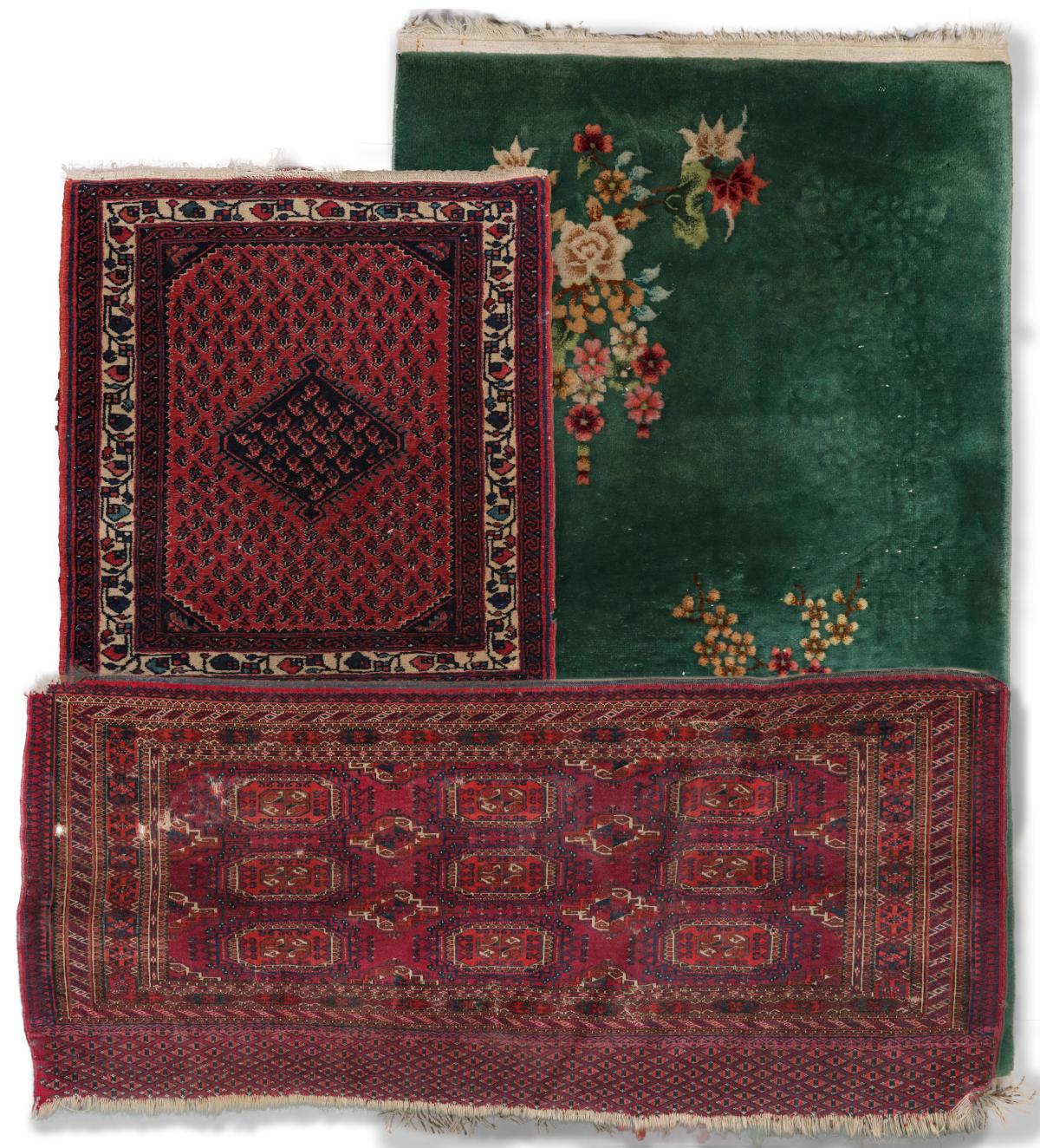 SEMI-ANTIQUE PERSIAN, CHINESE, AFGHAN WEAVINGS