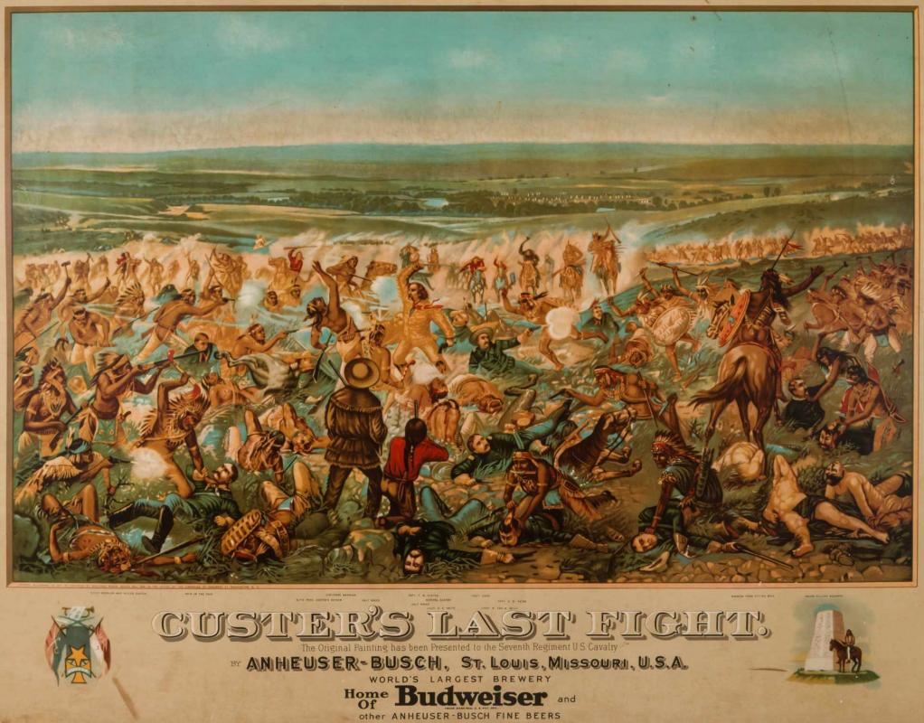 ANHEUSER BUSCH BUDWEISER 'CUSTER'S LAST FIGHT' LITHO