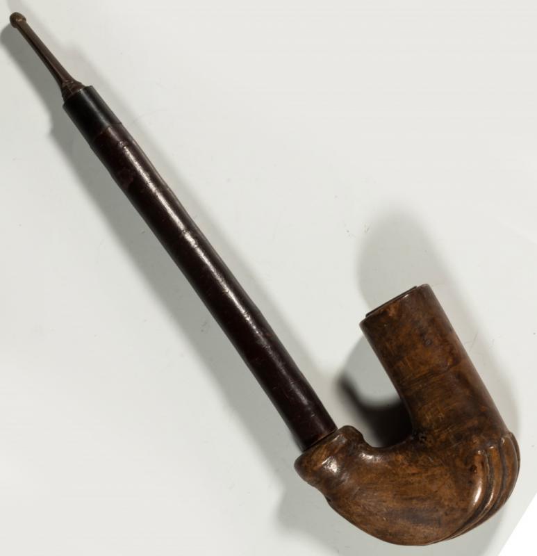 A CIVIL WAR ERA CARVED BURL BOWL SMOKING PIPE