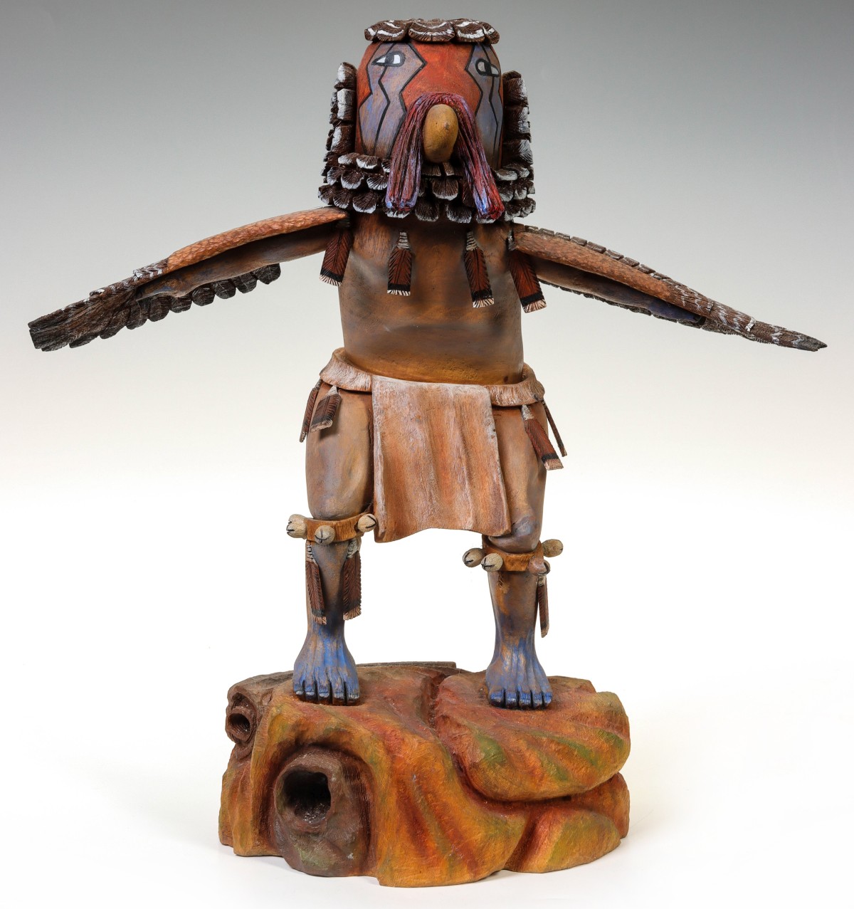 A HOPI EAGLE DANCER KACHINA SIGNED JOHN FREDERICKS