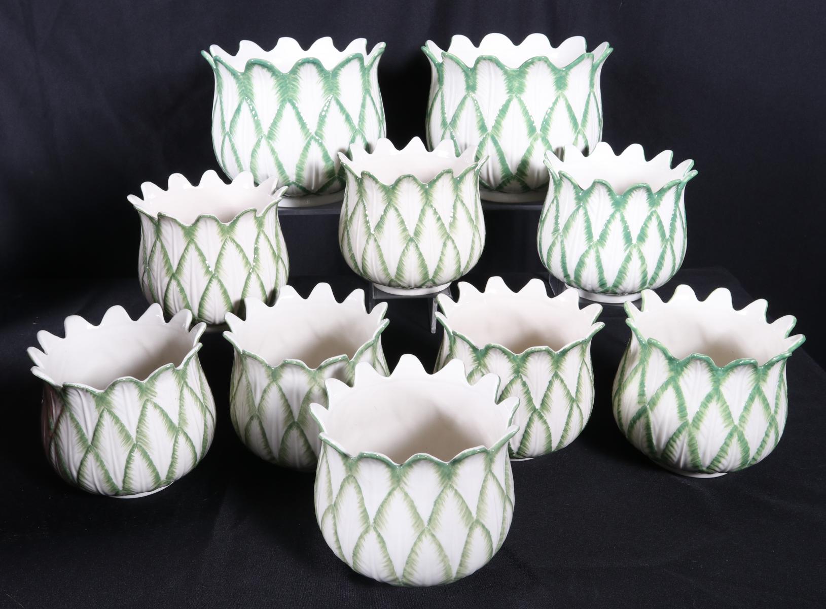 FIVE PAIR (10 TOTAL) ANDREA BY SADEK TULIP CACHE POT