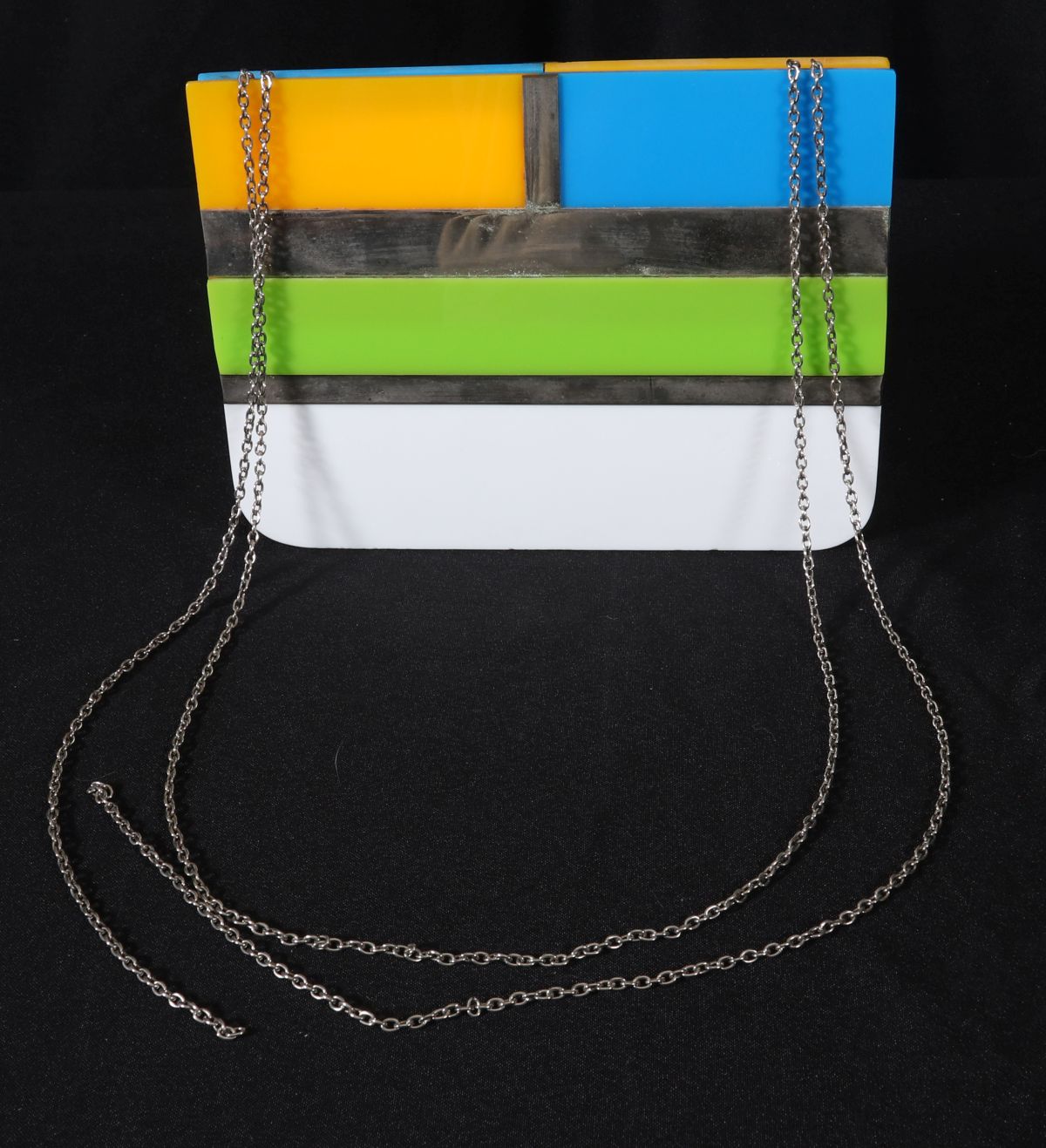 VINTAGE LEATHER PURSE WITH LUCITE PANELS