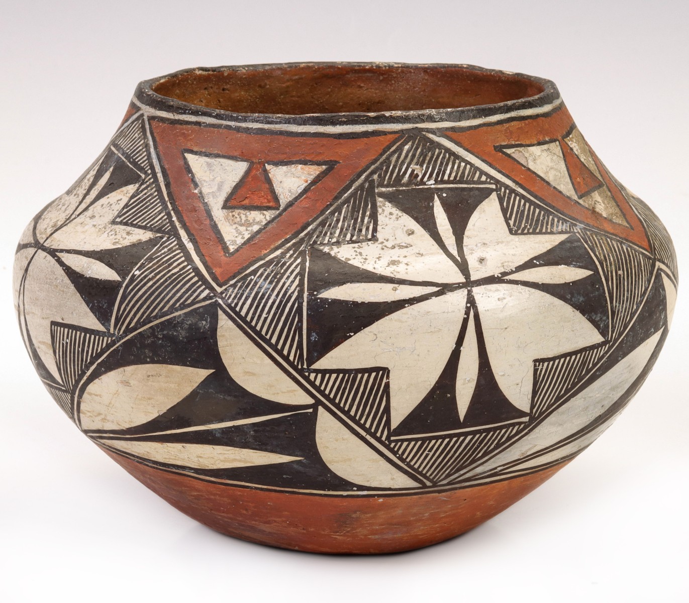 A LATE 19TH CENTURY ACOMA PUEBLO POTTERY OLLA