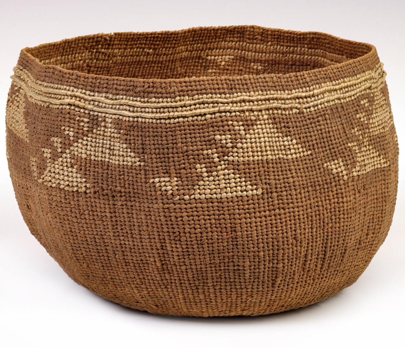 A CALIFORNIA TWINED BASKETRY MUSH BOWL CIRCA 1920