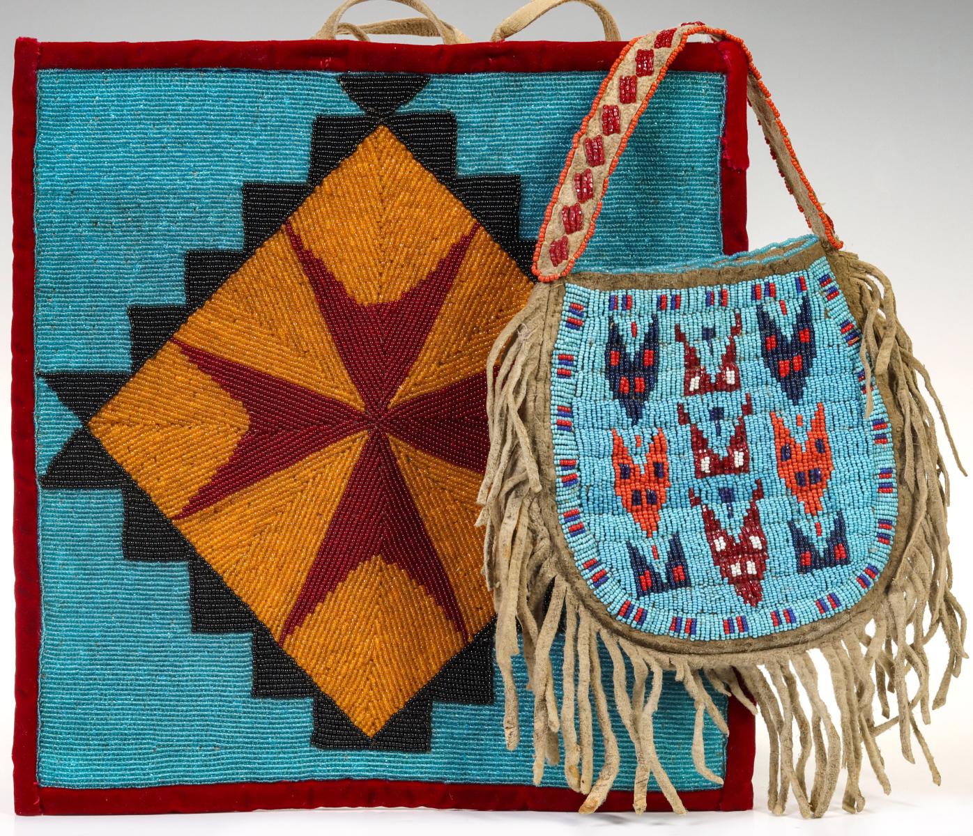 TWO 20TH CENTURY NATIVE AMERICAN BEADWORK PIECE