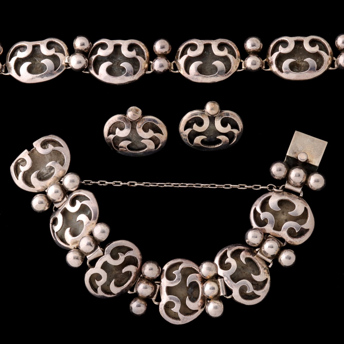 VICTORIA TAXCO STERLING NECKLACE, BRACELET & EARRINGS