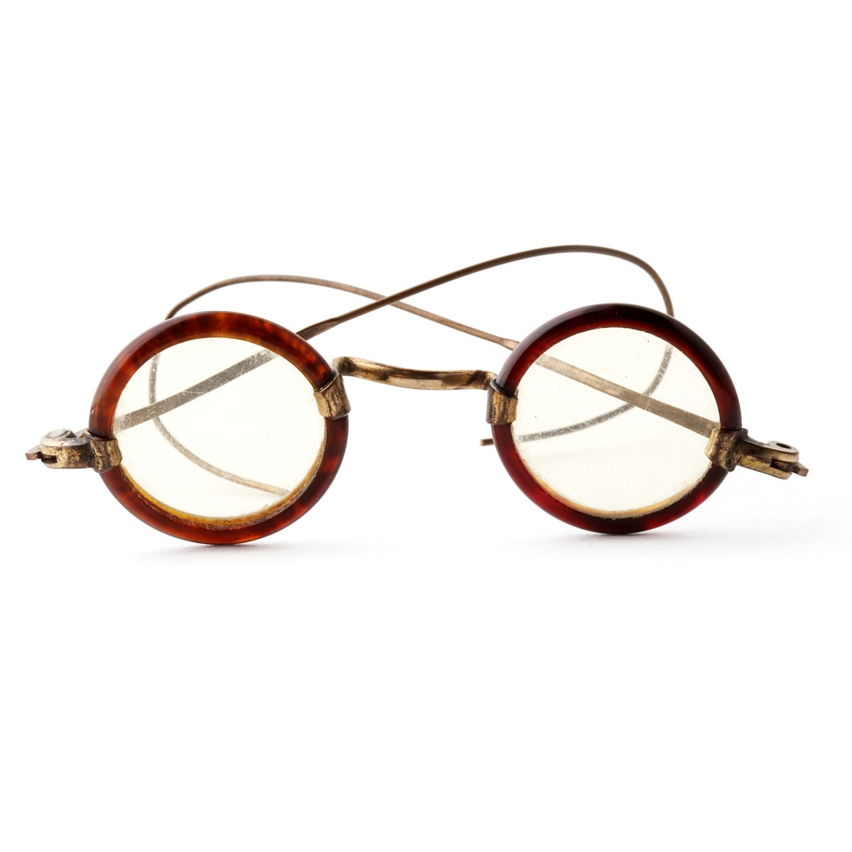 MINIATURE HORN RIM EYE GLASS PAIR JUST 2.5 INCHES