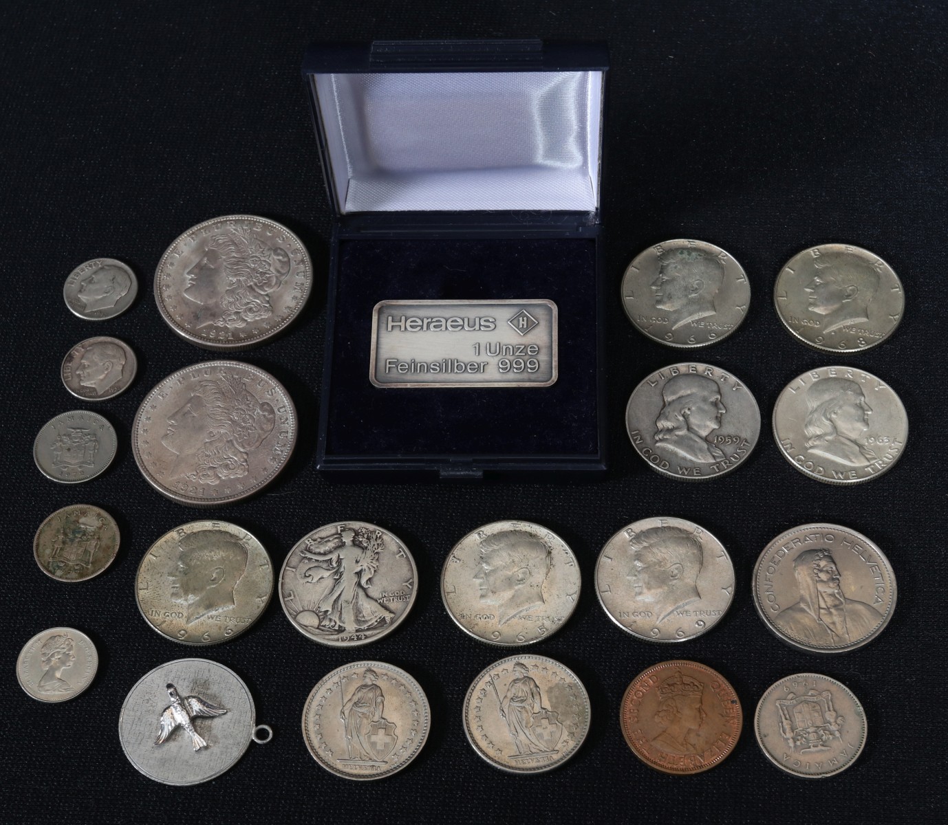 HALF DOLLARS, MORGAN DOLLARS, 1 OZ SILVER, OTHER COINS