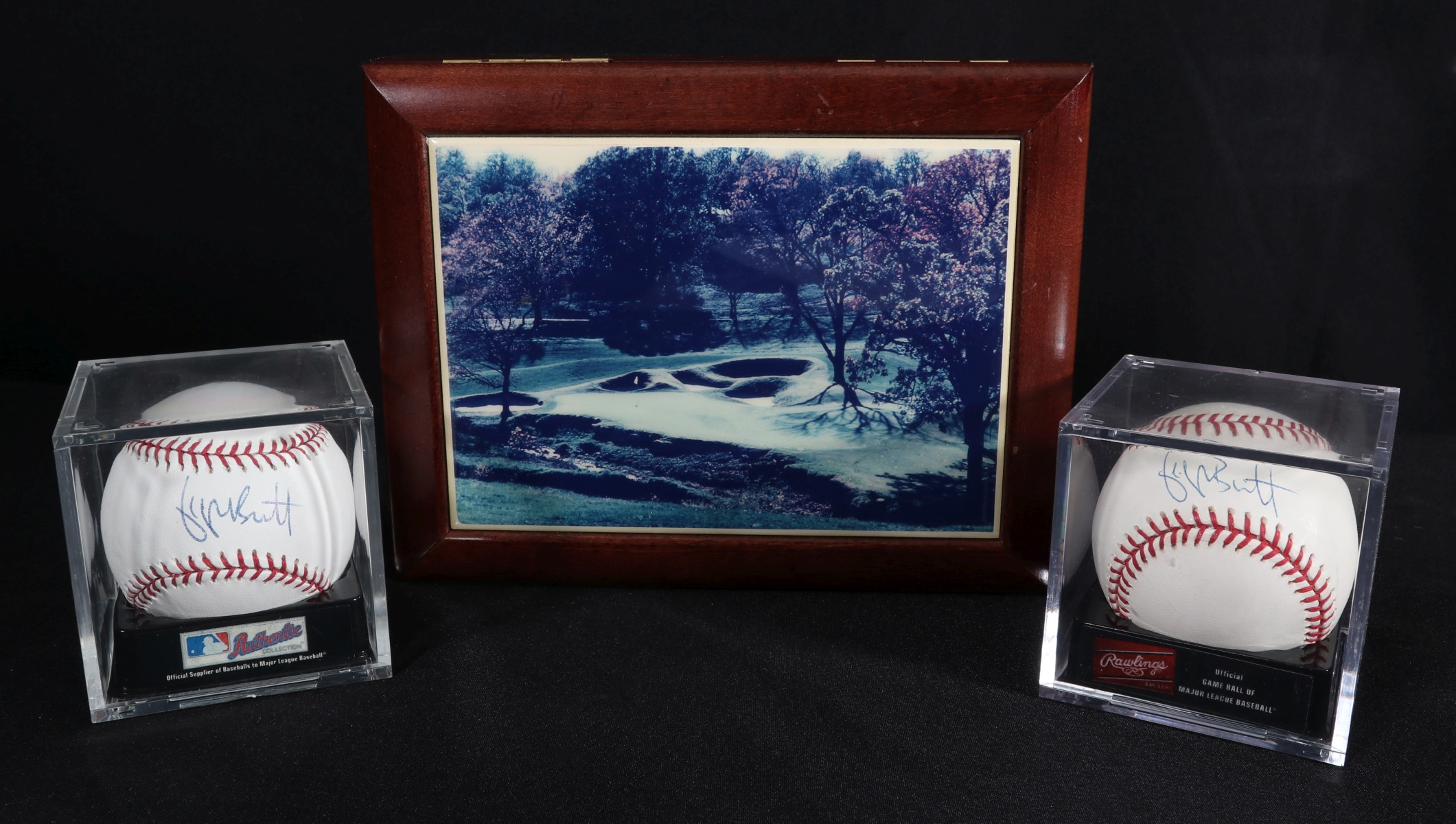 TWO GEORGE BRETT SIGNED BASEBALLS