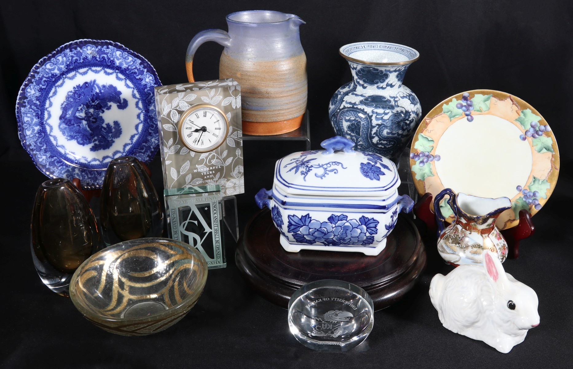 FLOW BLUE, STONEWARE AND OTHER ITEMS