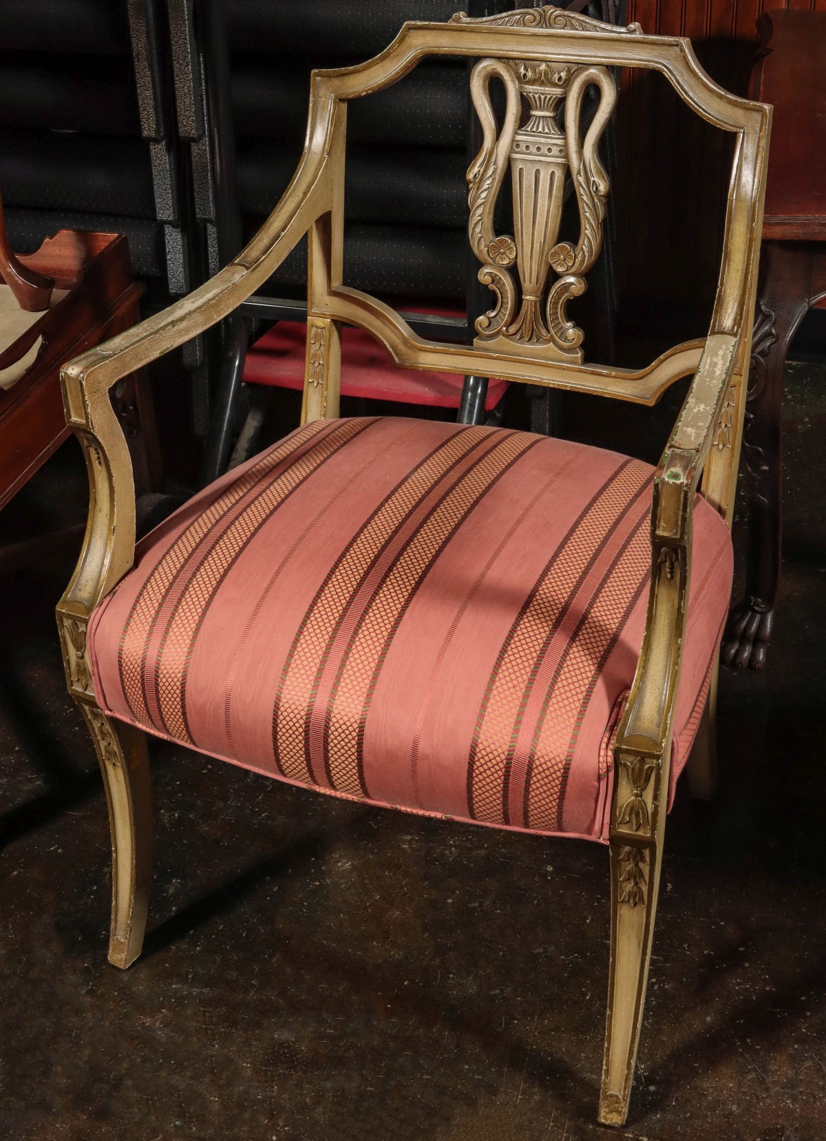 A MID 20TH CENTURY NEOCLASSICAL ARMCHAIR