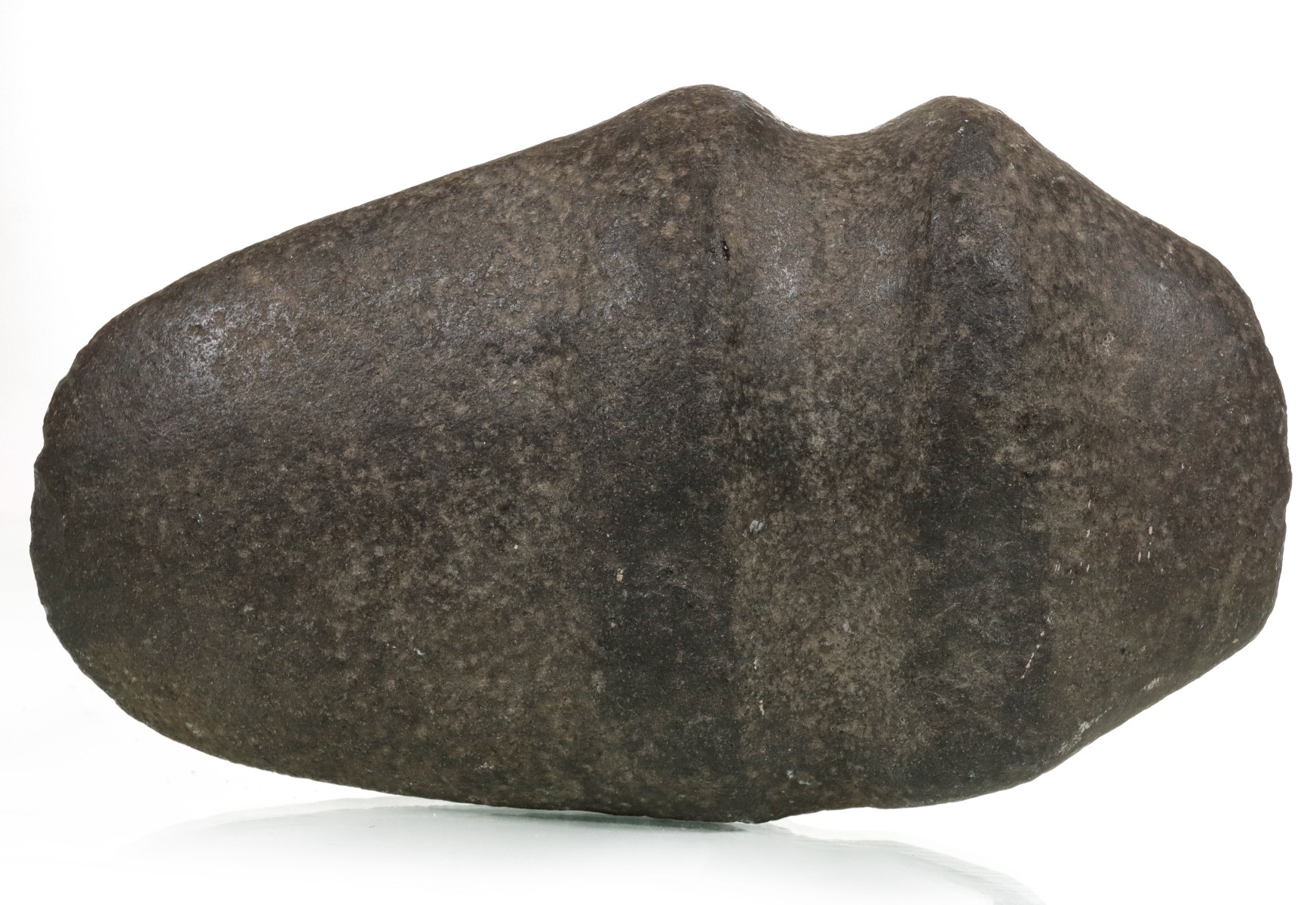 A PREHISTORIC 3/4 GROOVE STONE AXE HEAD 8 x 5 INCHES