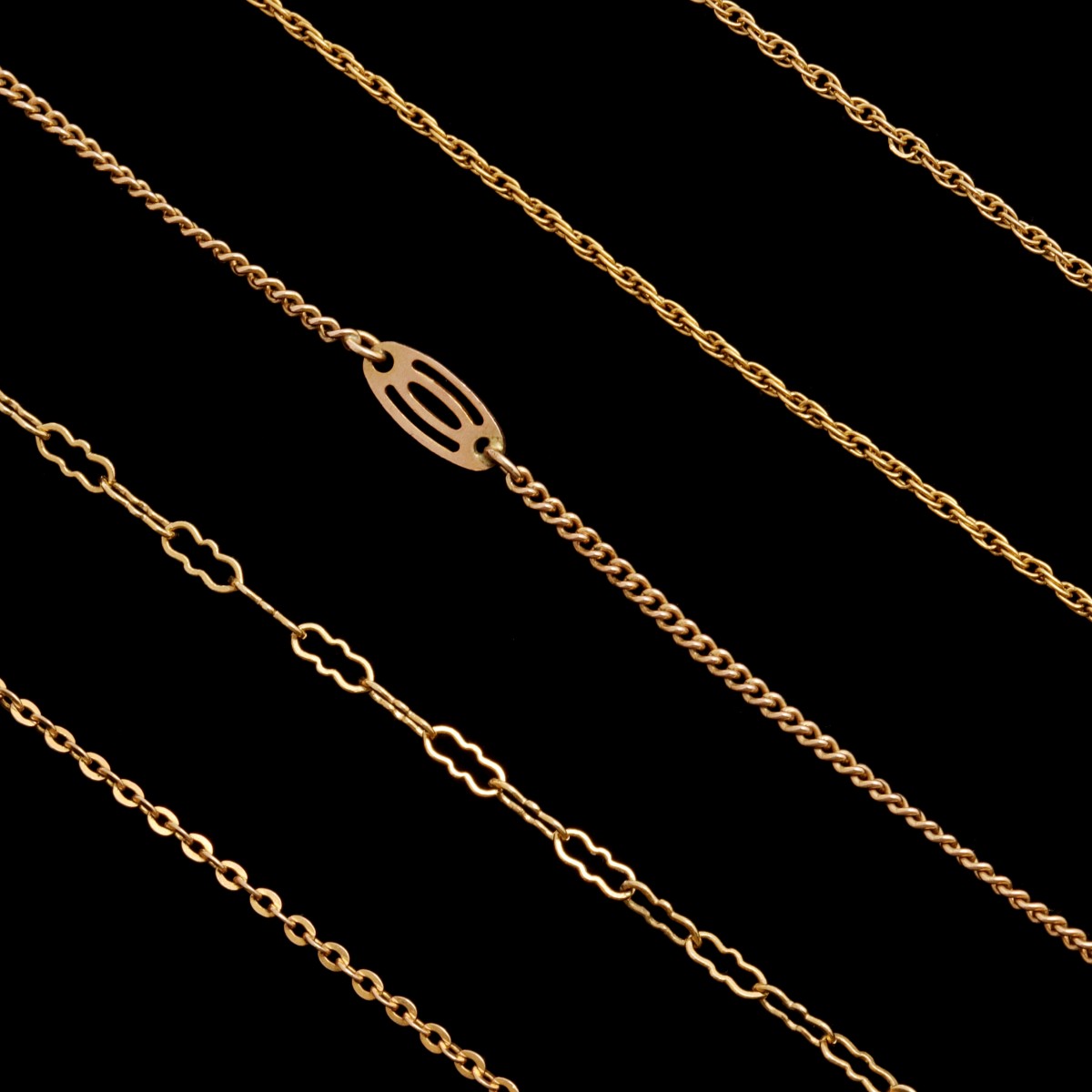 A COLLECTION OF 14K AND 10K GOLD NECKLACE CHAINS