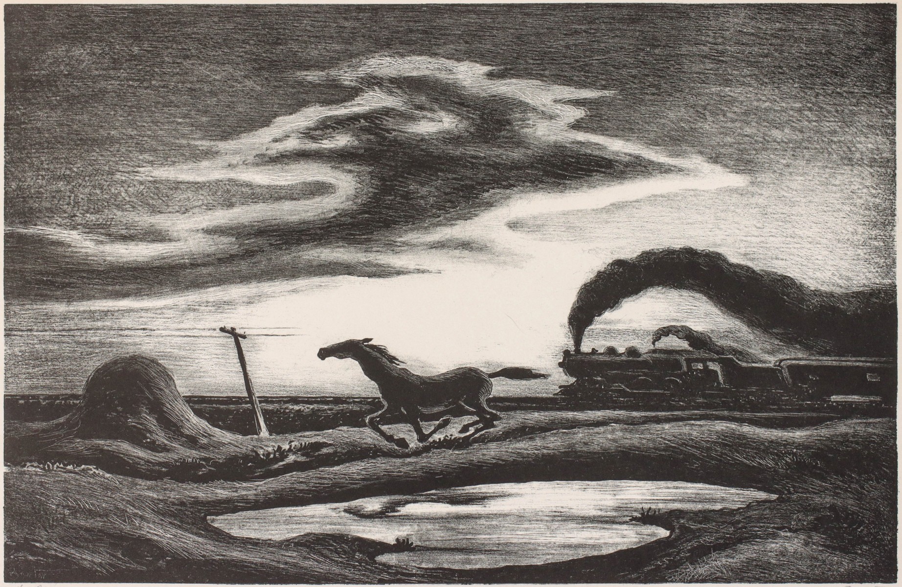 THOMAS HART BENTON (1889-1975) PENCIL SIGNED LITHOGRAPH