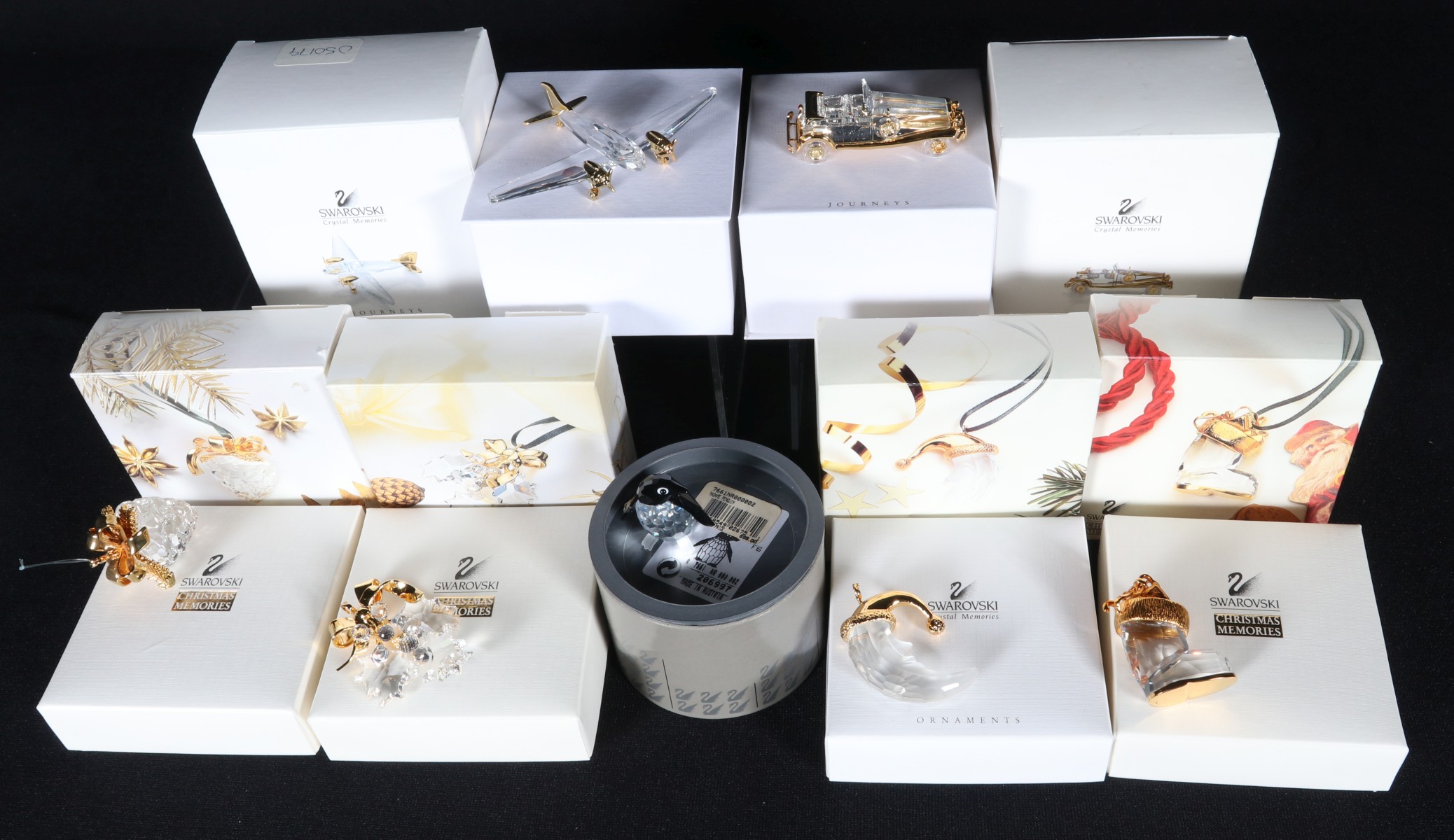 SEVEN SWAROVSKI CRYSTAL FIGURES & ORNAMENTS WITH BOXES