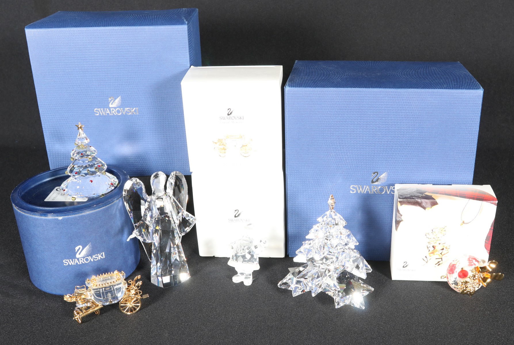 SIX SWAROVSKI CRYSTAL FIGURES WITH BOXES