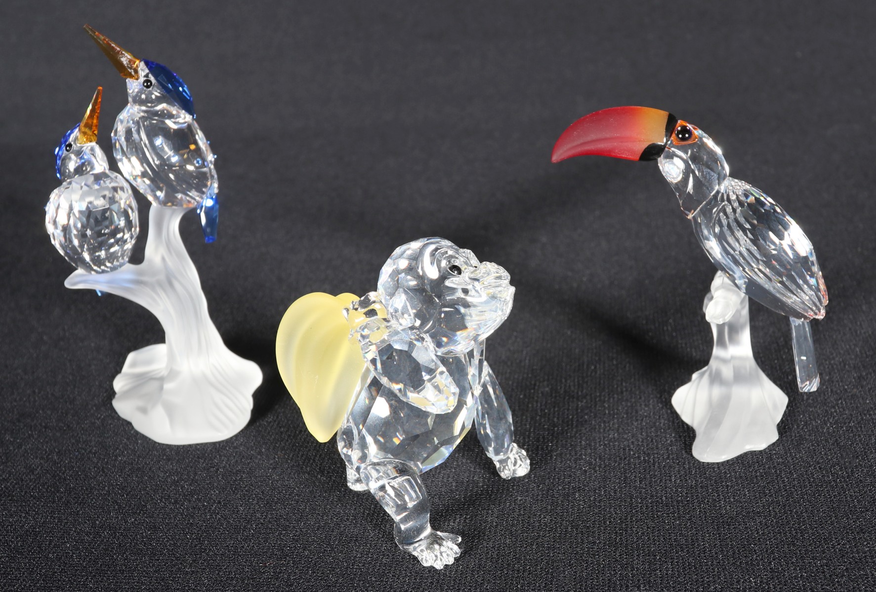 THREE SWAROVSKI CRYSTAL FIGURES WITH BOXES