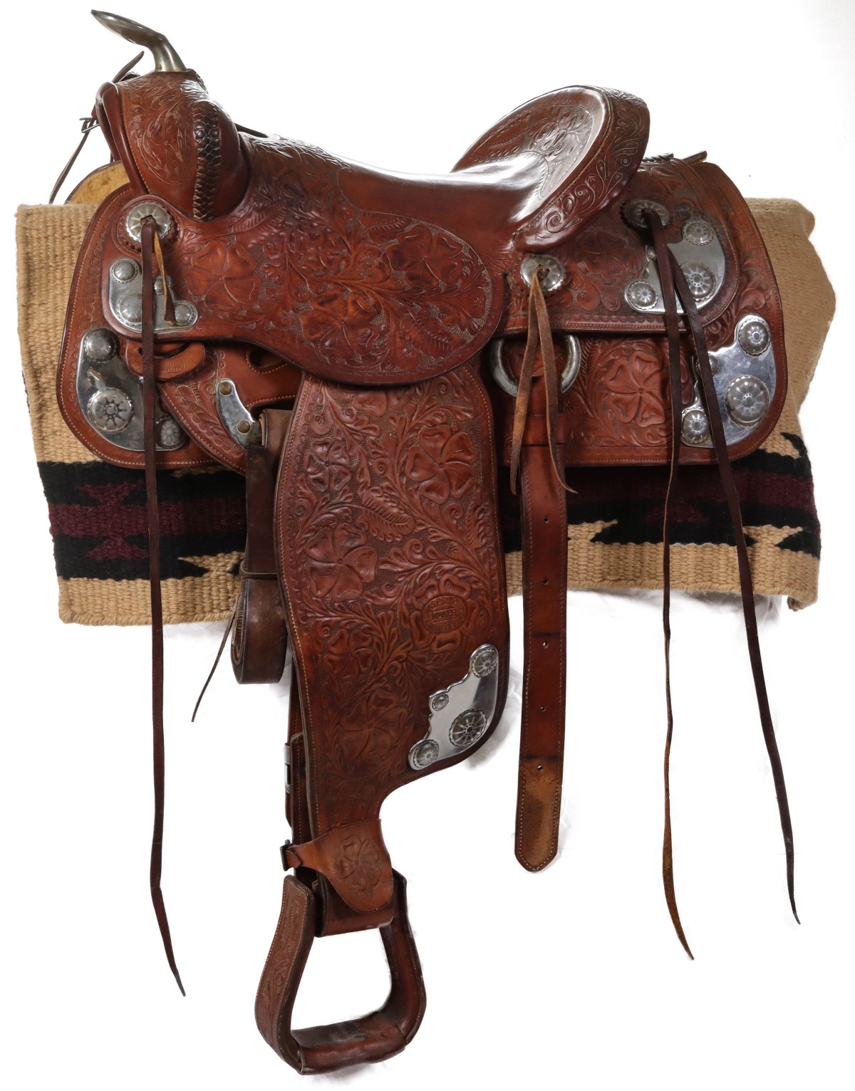 ELABORATE WESTERN SADDLE & BREASTPLATE SIGNED SHIPLEY