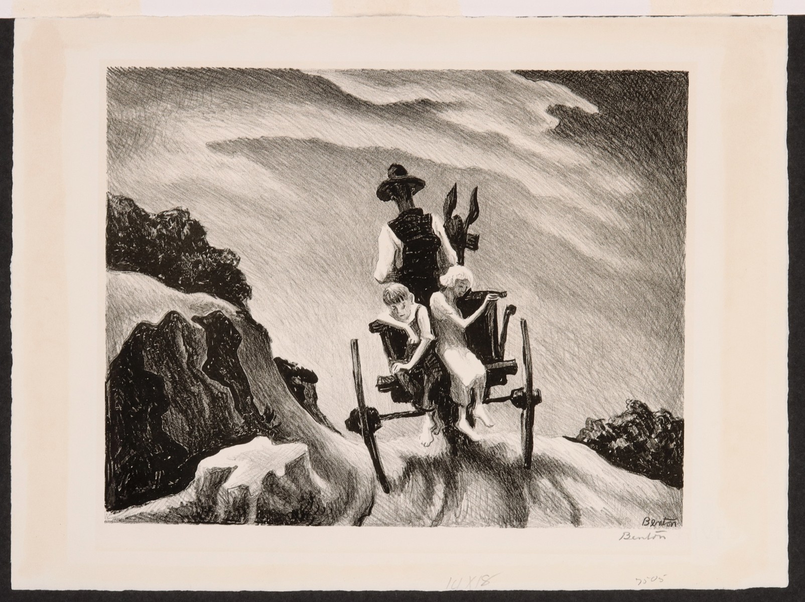 THOMAS HART BENTON (1889-1975) PENCIL SIGNED LITHOGRAPH