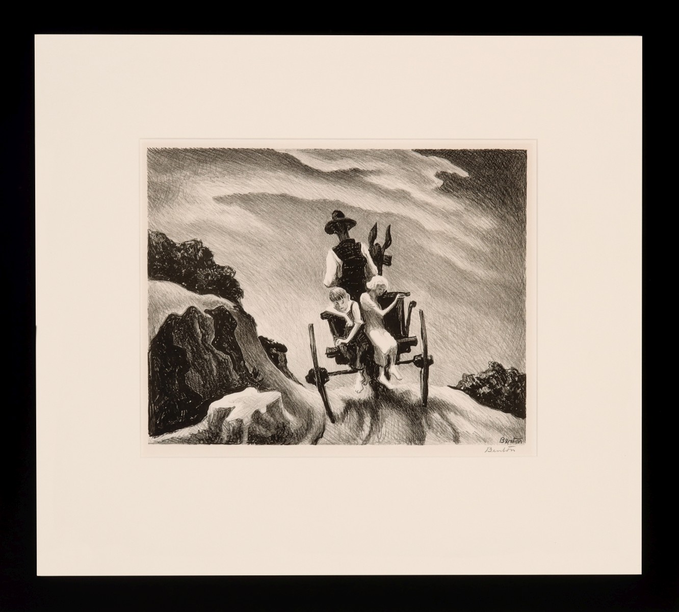 THOMAS HART BENTON (1889-1975) PENCIL SIGNED LITHOGRAPH