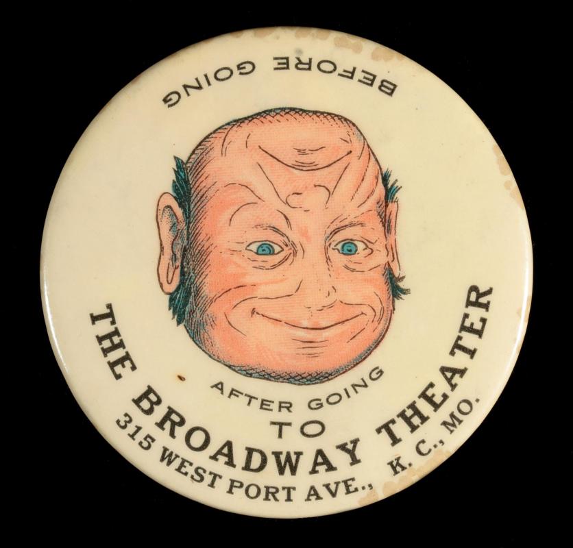 ADVERTISING POCKET MIRROR FOR KANSAS CITY THEATER