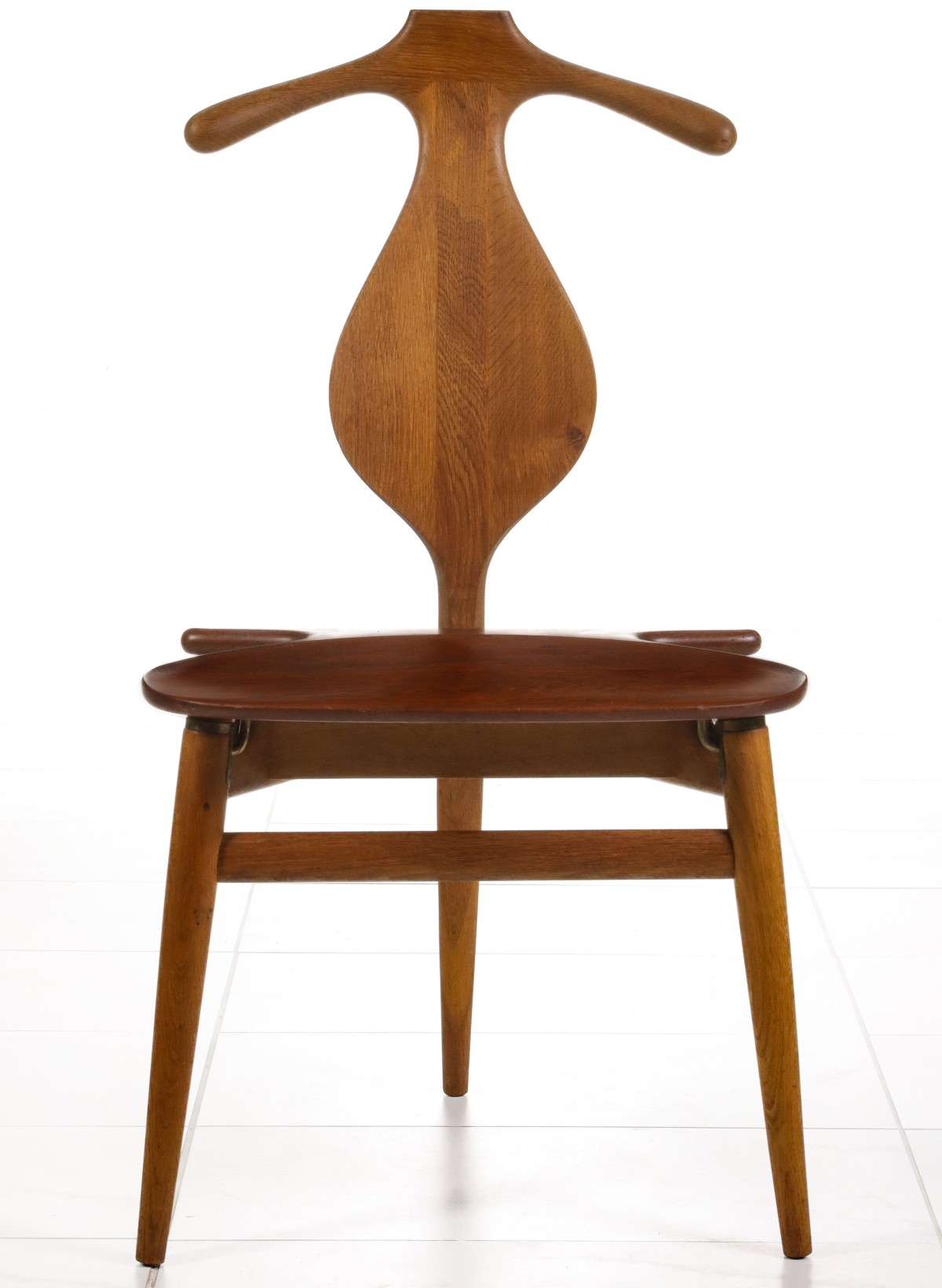 A HANS WEGNER INLAID VALET CHAIR FOR JOHANNES HANSEN