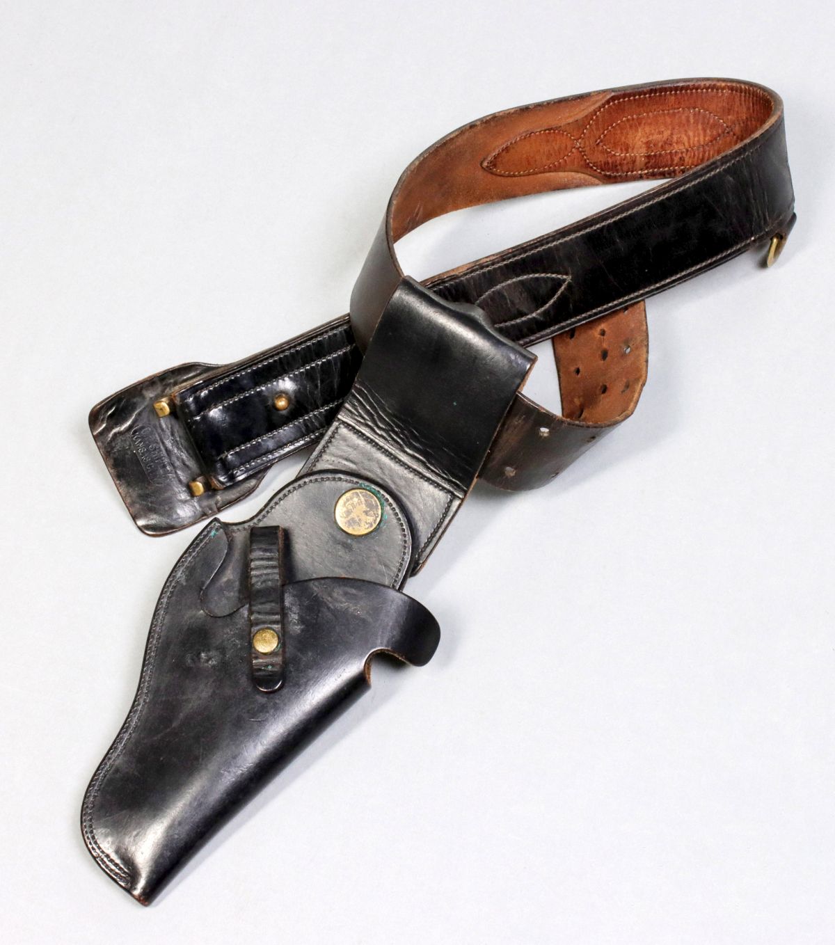 GUN BELT AND HOLSTER STAMPED C.P. SHIPLEY KANSAS CITY