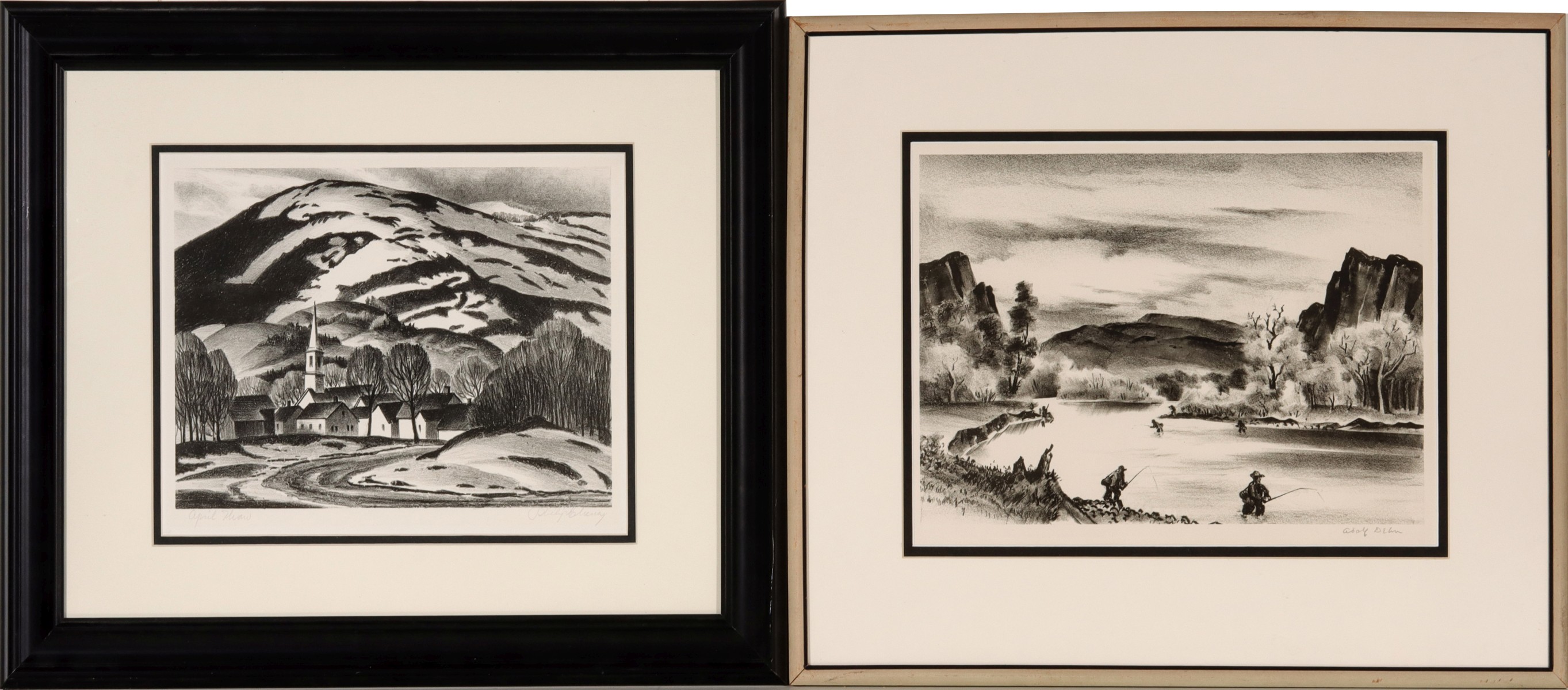 PHILLIP CHENEY AND ADOLPH DEHN SIGNED LITHOGRAPHS