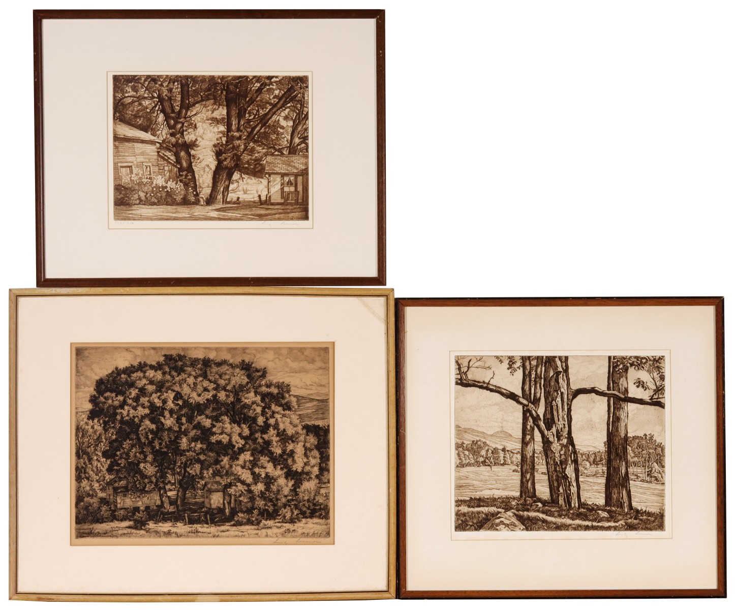 LUIGI LUCIONI (1900-1988) PENCIL SIGNED ETCHINGS (3)