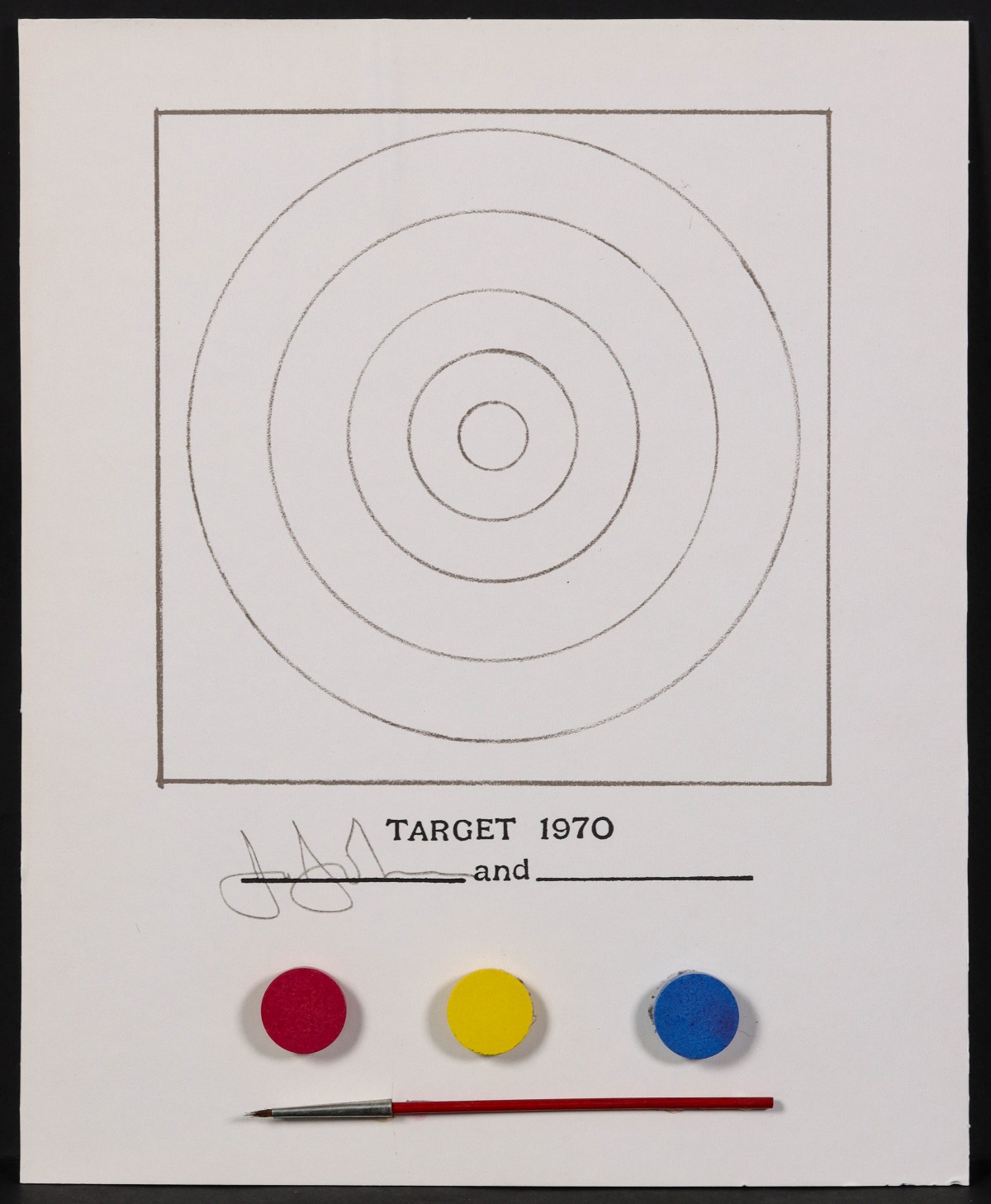 JASPER JOHNS (B. 1930) LITHOGRAPH WITH COLLAGE