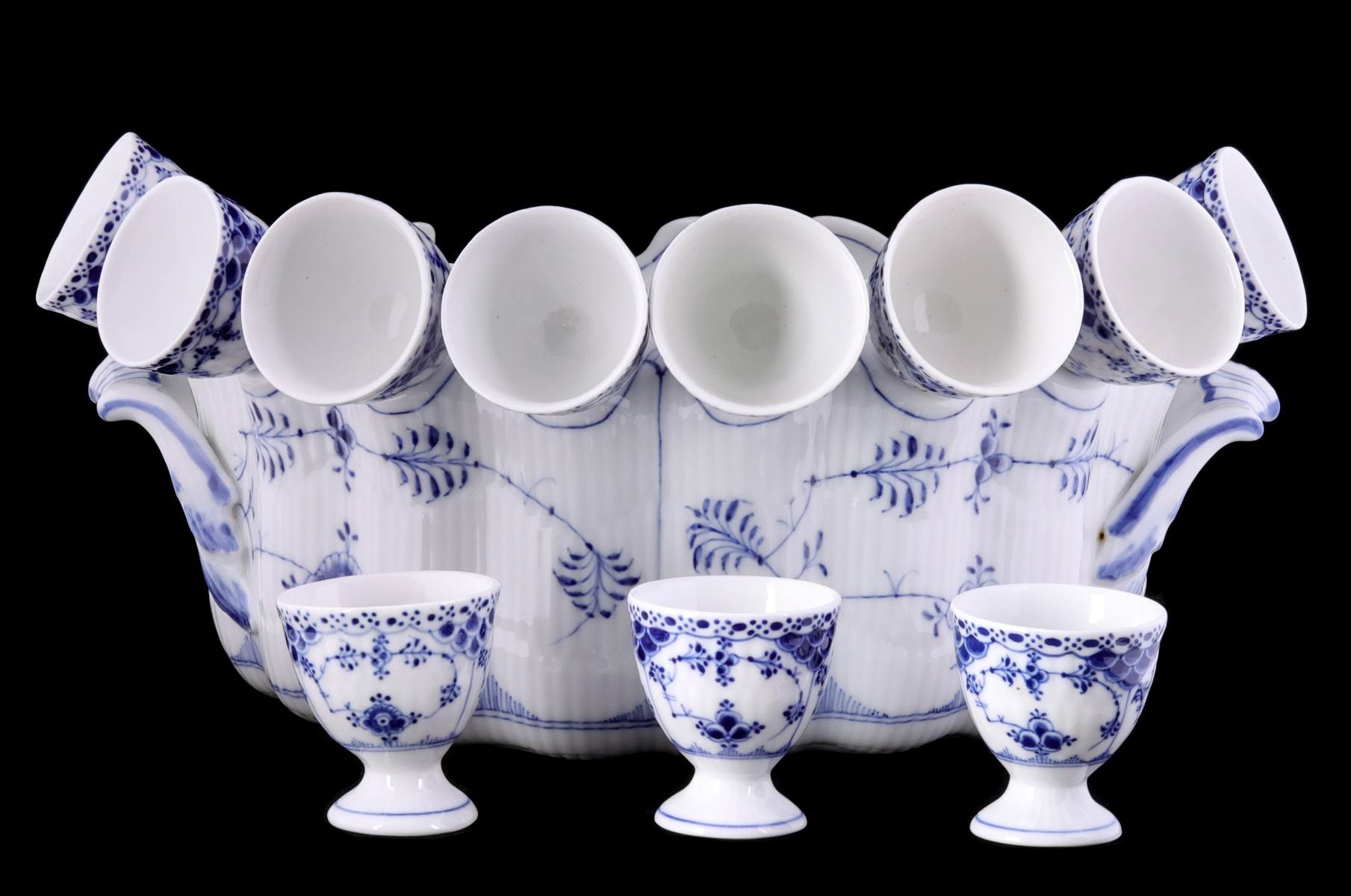 A RARE ROYAL COPENHAGEN EGG BOWL WITH ELEVEN CUPS