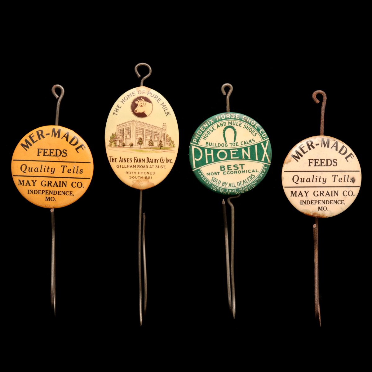 DAIRY, GRAIN & HORSESHOE ADVERTISING BILL HOOKS C. 1925